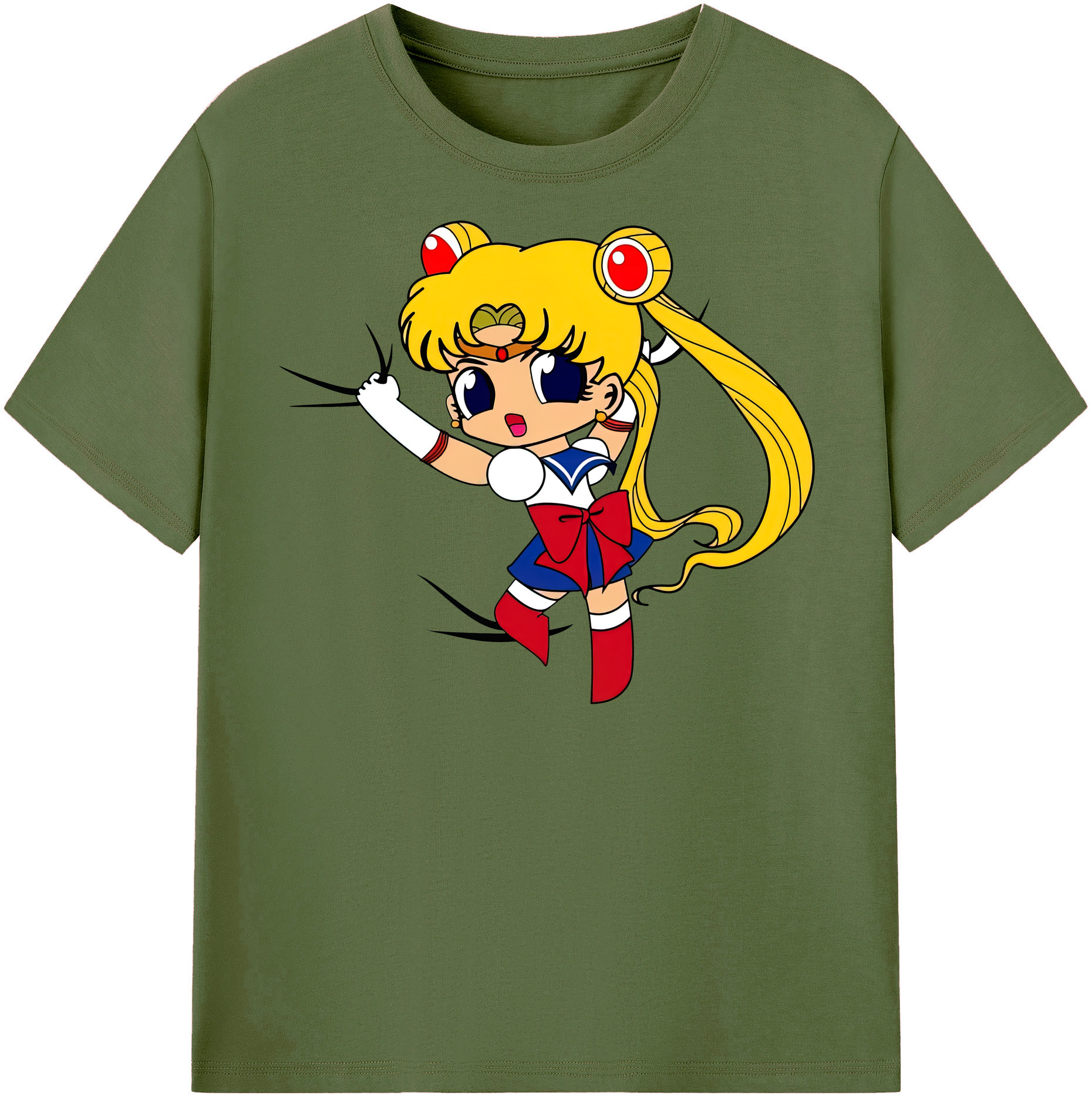 （画像用） 美少女戦士セーラームーン 月野 うさぎ つきの うさぎ Sailor Moon Tsukino Usagi 綿100％半袖Tシャツ（フロントプリント）